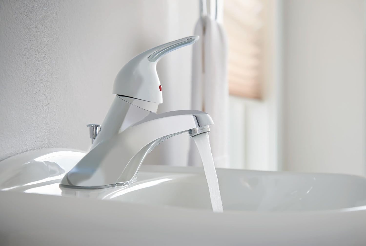 Moen WS84503 One-Handle Low Arc Bathroom Faucet, Chrome