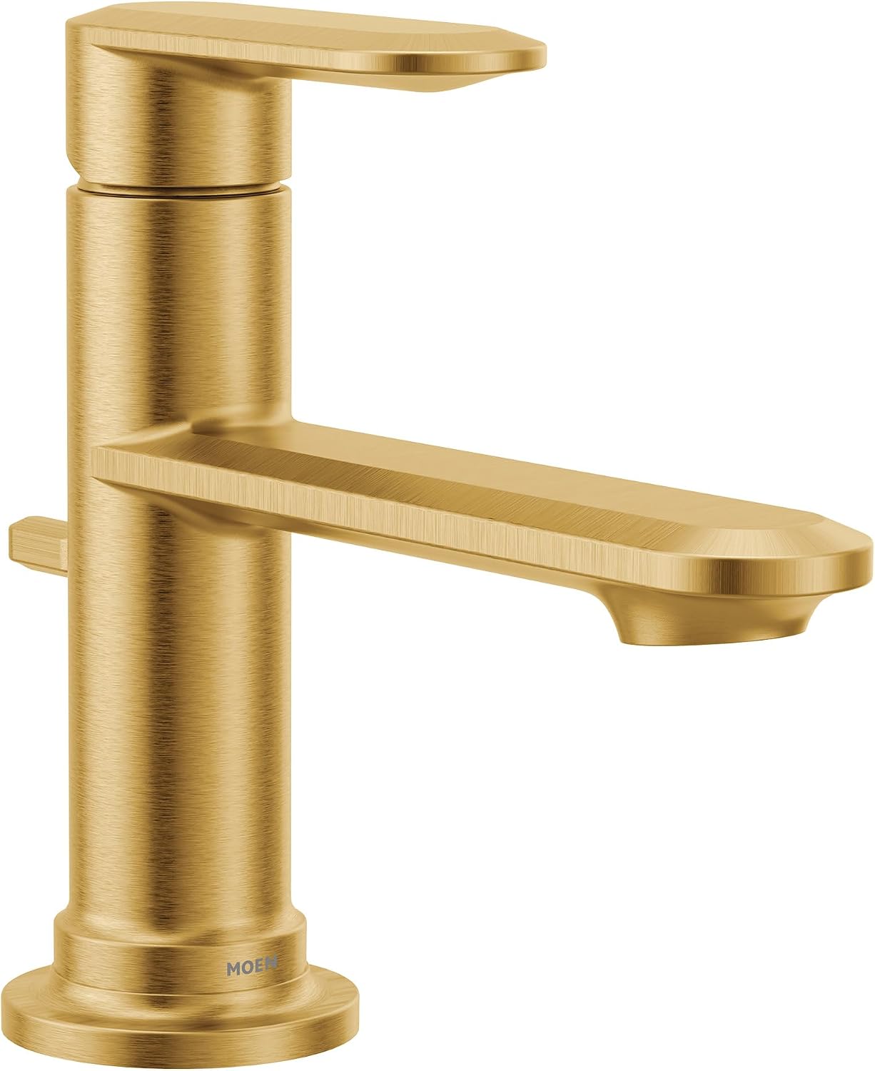 Moen Greenfield Brushed Gold Single Handle Bathroom Sink Faucet with Optional Deckplate, 6504BG