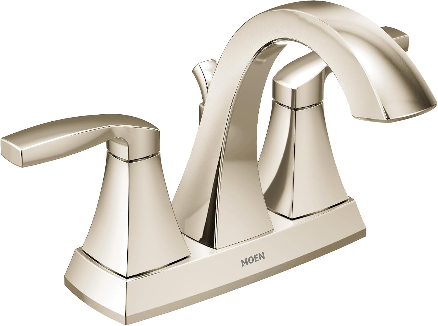 Moen 6901NL Voss Two-Handle High Arc Centerset Bathroom Faucet, Polished Nickel