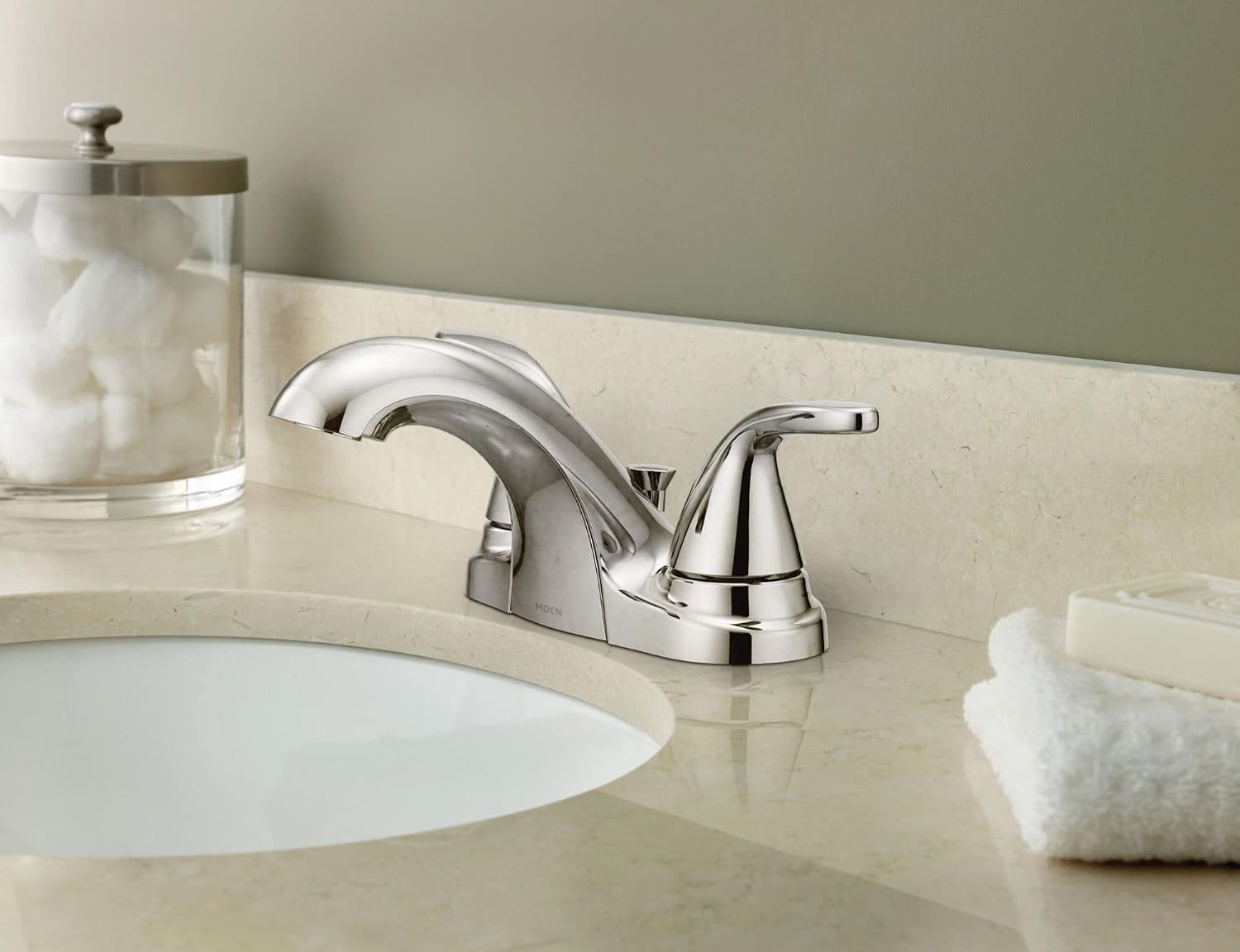 Moen 84603 Adler Chrome Two Handle Bathroom Faucet 4 in. Centerset 2
