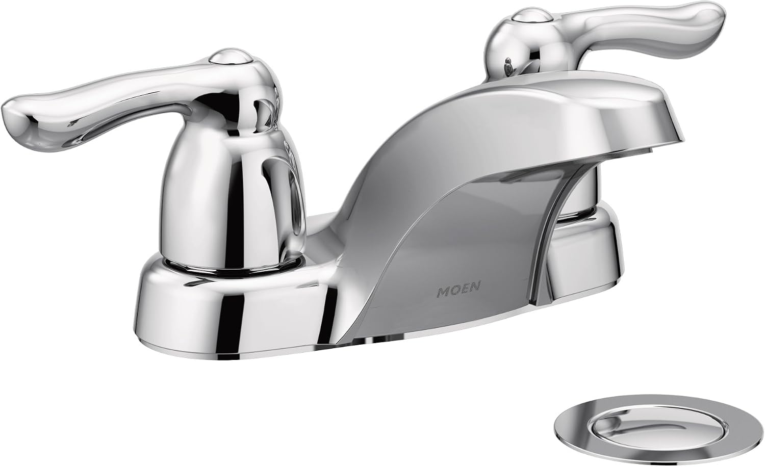 Moen Chateau Chrome Two-Handle Low Arc Bathroom Faucet, 4925