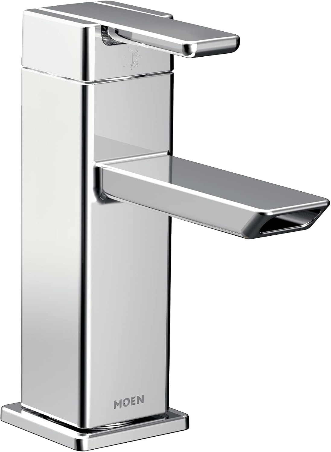 Moen 90 Degree Chrome One-Handle Modern Bathroom Faucet with Drain Assembly, S6700