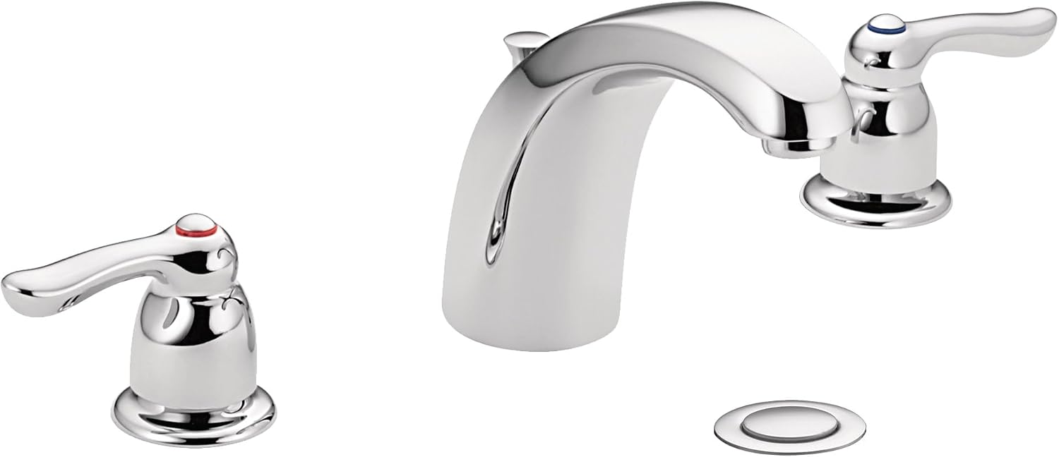 Moen Chateau Chrome Two-Handle Low Arc Centerset Bathroom Faucet, 4945