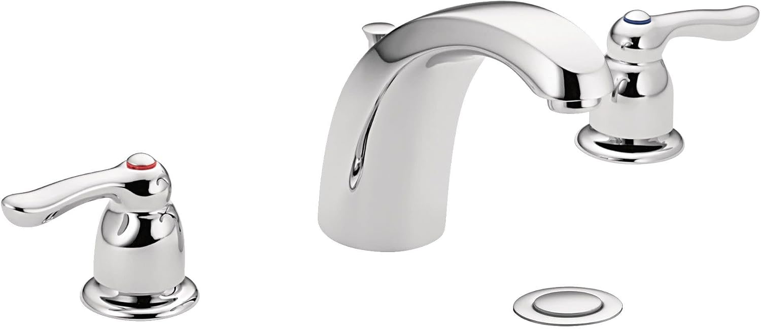 Moen Chateau Chrome Two-Handle Low Arc Centerset Bathroom Faucet, 4945