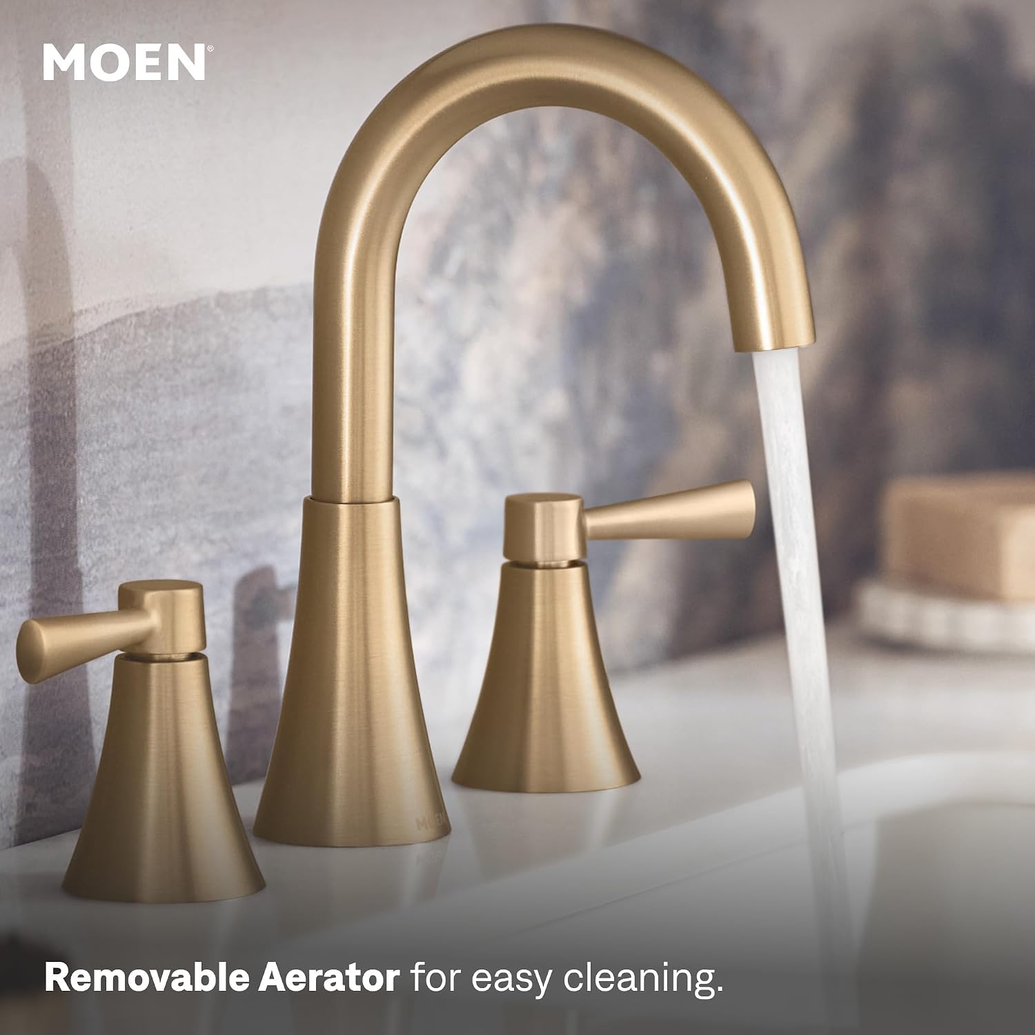 Moen 84023BZG Ronan Widespread Bath Faucet, Bronze Gold Bronzed Gold