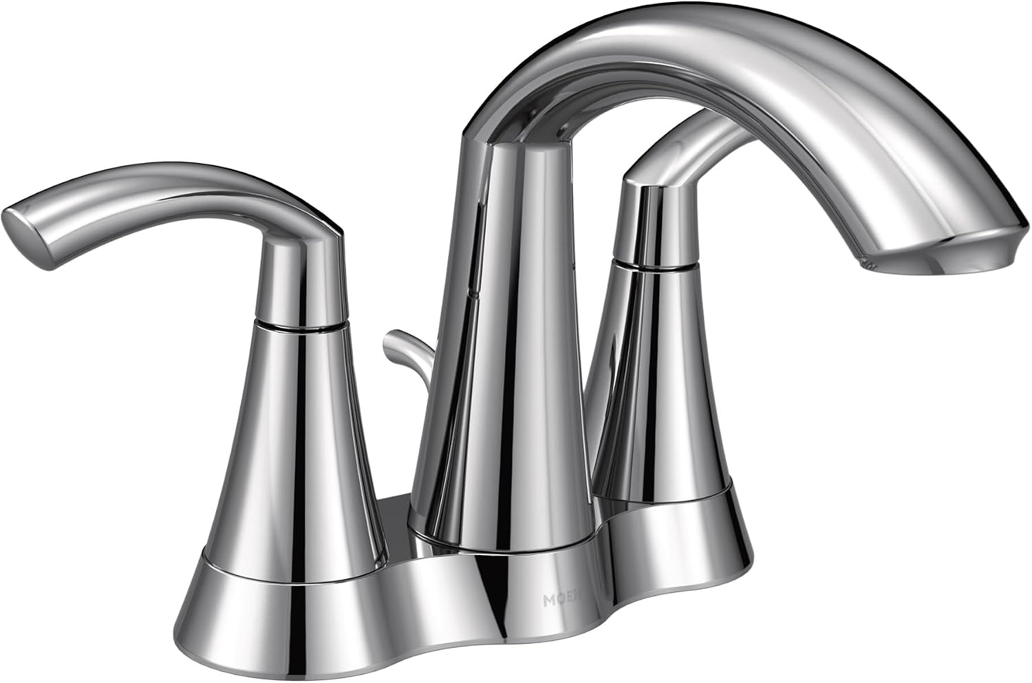 Moen Glyde Chrome Two-Handle High Arc Centerset Bathroom Faucet, 6172