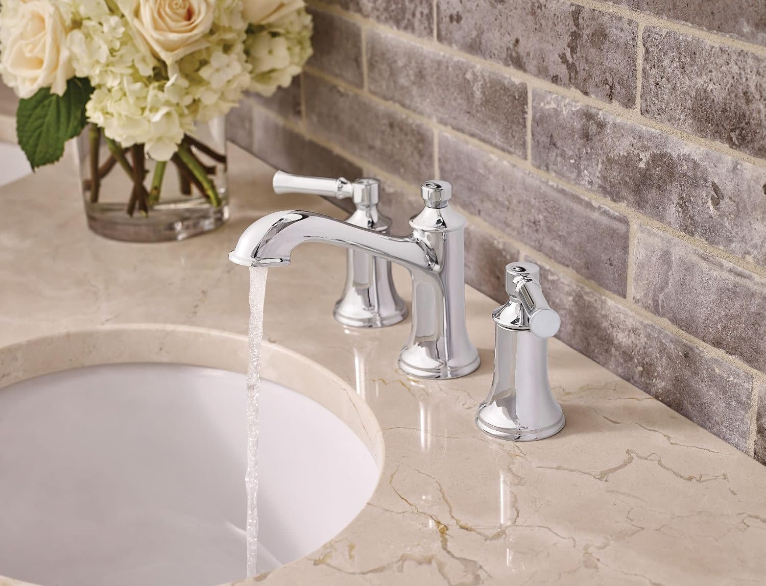 Moen T6805 Dartmoor Widespread Bath Faucet Trim, Chrome