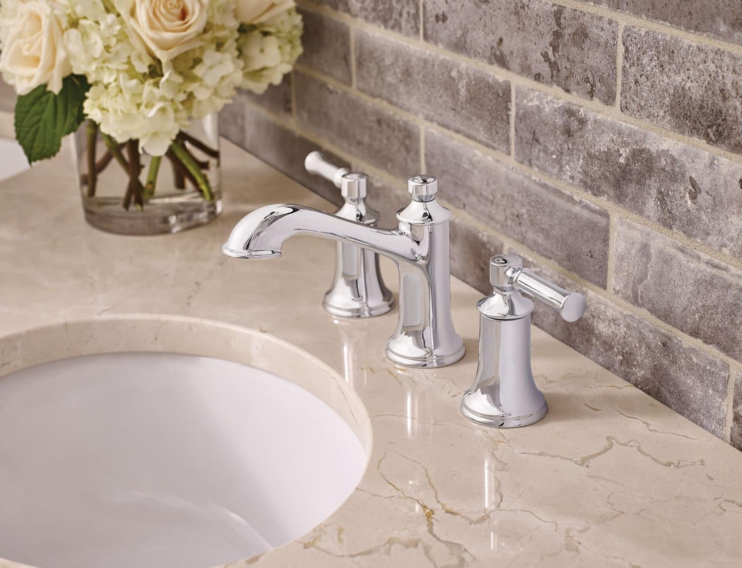 Moen T6805 Dartmoor Widespread Bath Faucet Trim, Chrome
