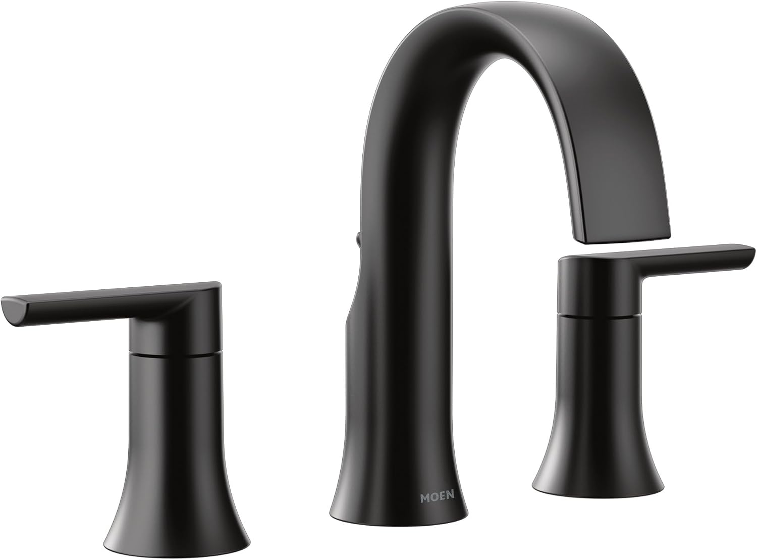 Moen Doux TS6925BL Two-Handle Widespread Bathroom Faucet Trim Kit, Matte Black, 8-Inch Adjustable 3-Hole Installation, Valve Required