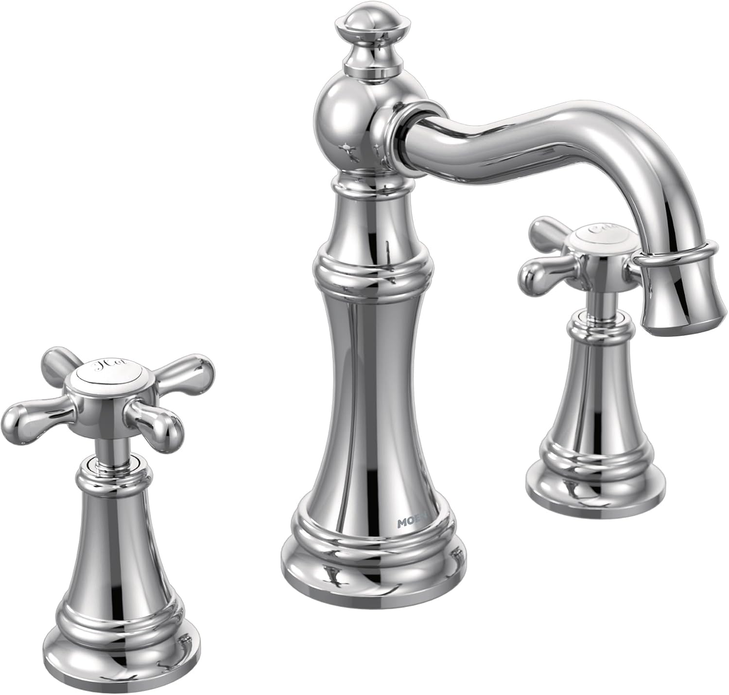 Moen Weymouth Chrome Two-Handle Widespread Cross Handle Bathroom Faucet Trim Set, Valve Required, TS42114