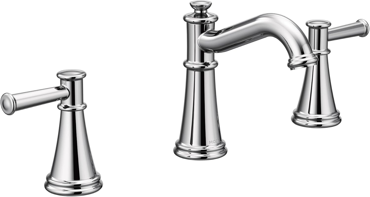 Moen Belfield Chrome Two-Handle 8-Inch Widespread Bathroom Faucet Trim Kit, Valve Required, T6405