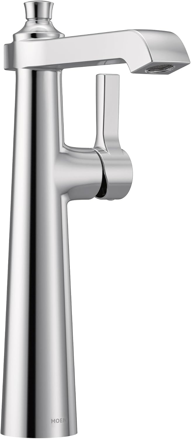 Moen S6982 Flara One-Handle Single Hole Vessel Sink Bathroom Faucet, Chrome