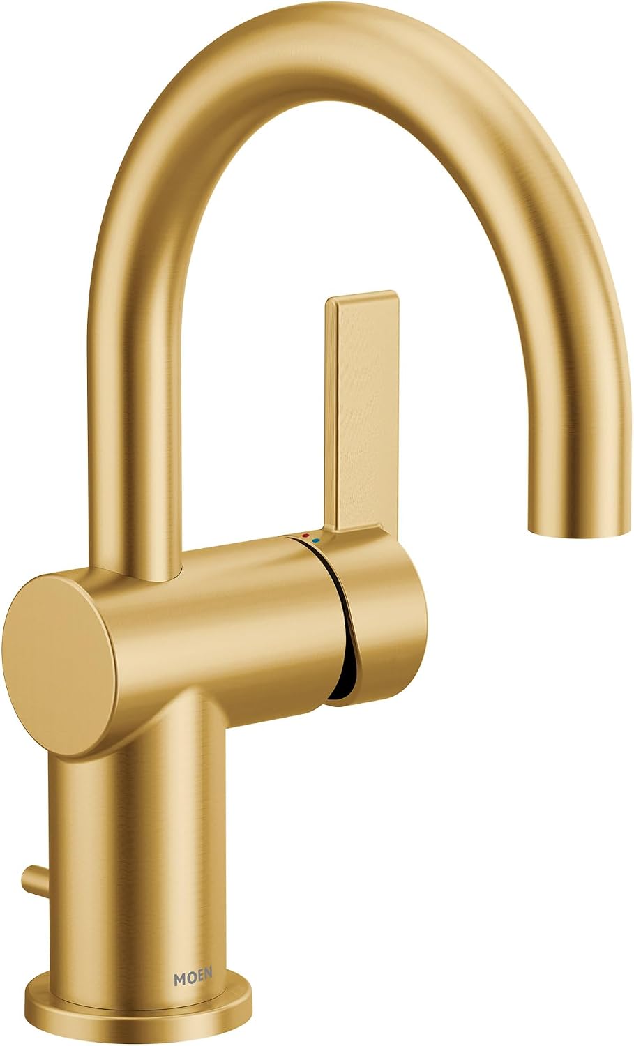 Moen Cia 6221BG Single Handle Bathroom Sink Faucet with Deckplate Included, Brushed Gold