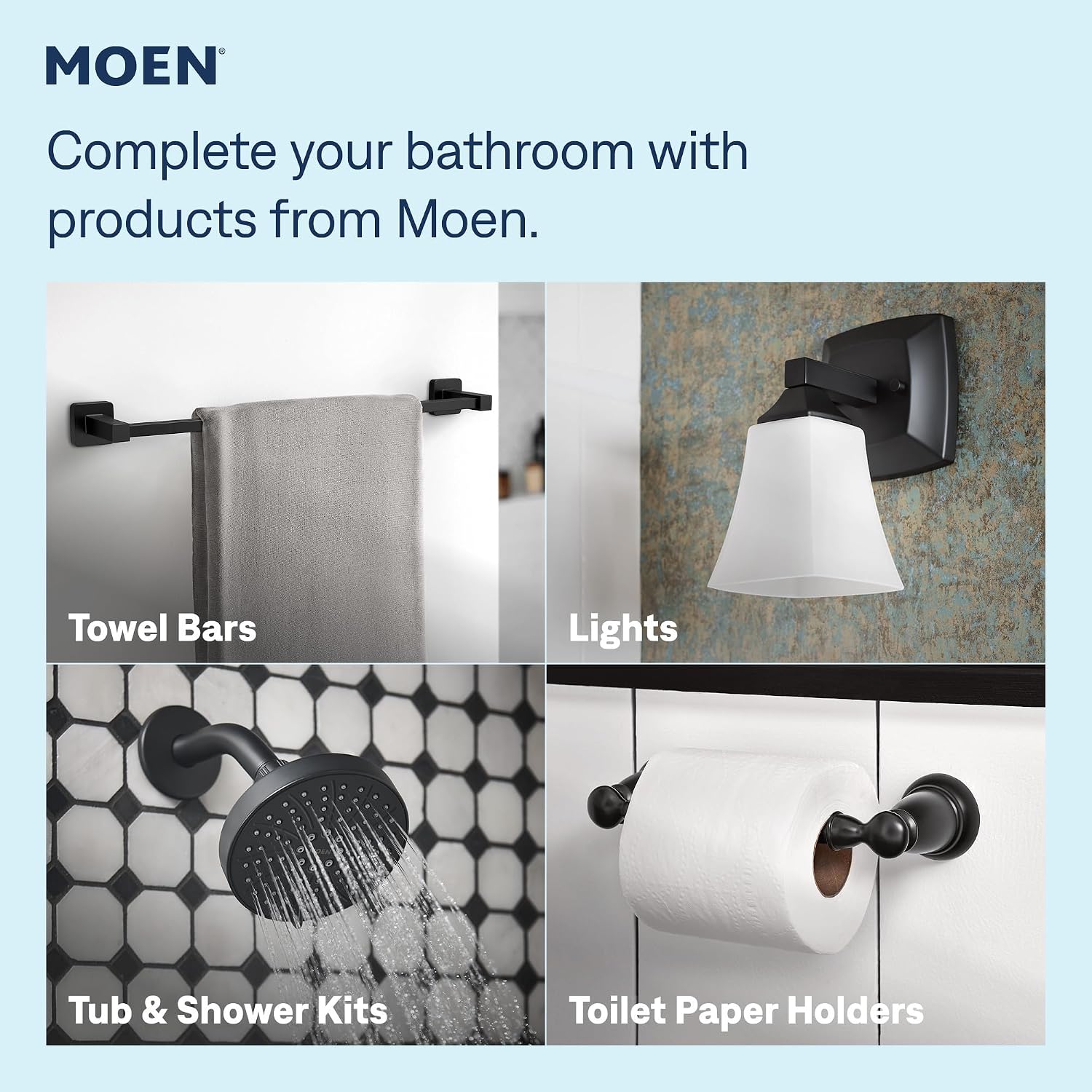 Moen Ronan Widespread Bathroom Faucet, Matte Black, 84023BL