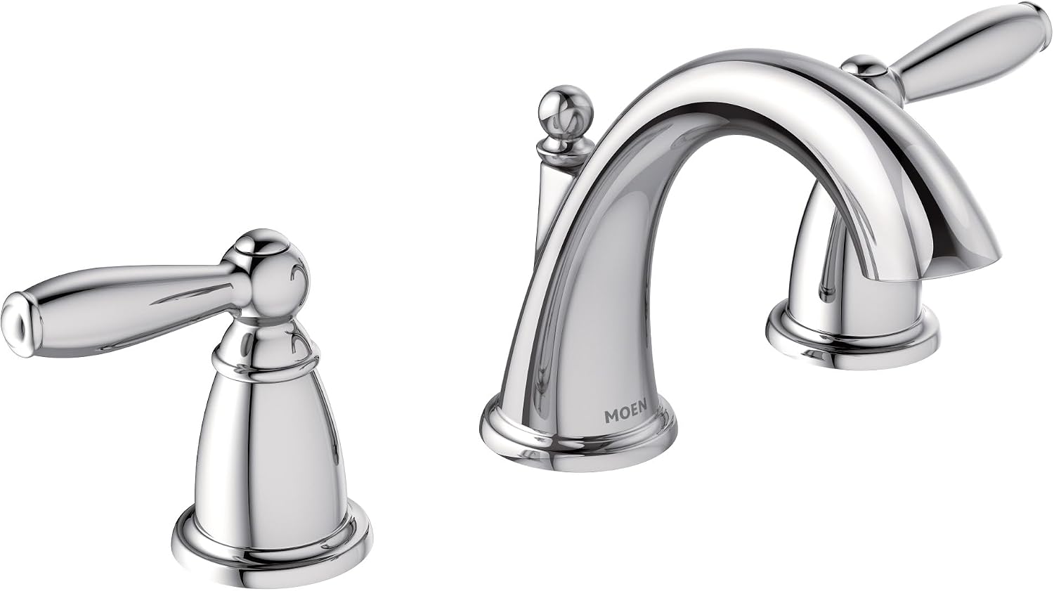 Moen Brantford Chrome Two-Handle Widespread Bathroom Faucet Trim Kit for 3-hole Setups, Valve Required, T6620