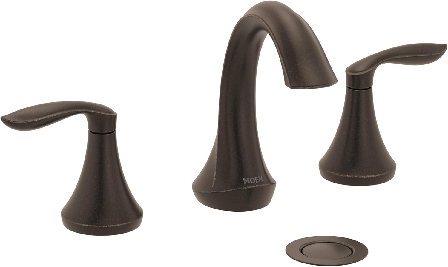 Moen Eva Oil-Rubbed Bronze Two-Handle High Arc Widespread Bathroom Sink Faucet for 3-Hole Setups with Valve Included, TV6420ORB Oil Rubbed Bronze