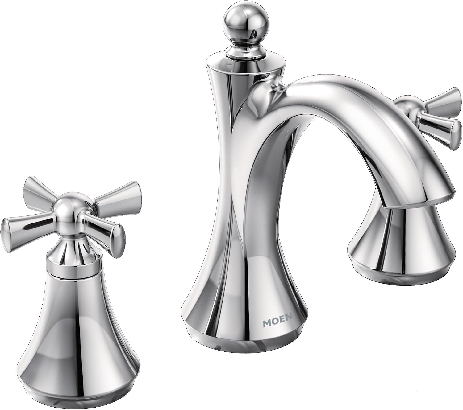 Moen T4524 Wynford Two-Handle Widespread High-Arc Bathroom Faucet with Cross Handles, Valve Required, Chrome
