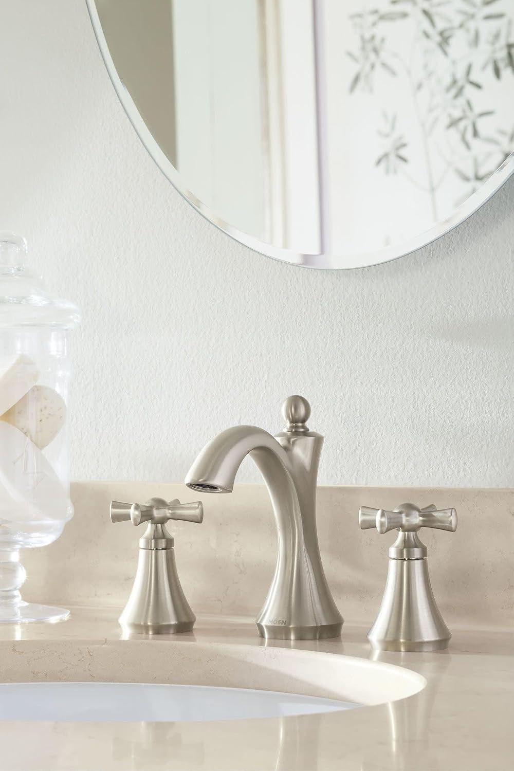 Moen T4524BN Wynford Two-Handle High Arc Bathroom Faucet, Brushed Nickel