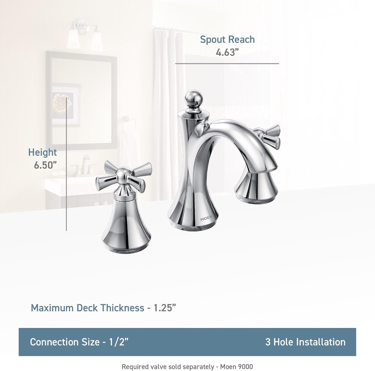 Moen T4524BN Wynford Two-Handle High Arc Bathroom Faucet, Brushed Nickel