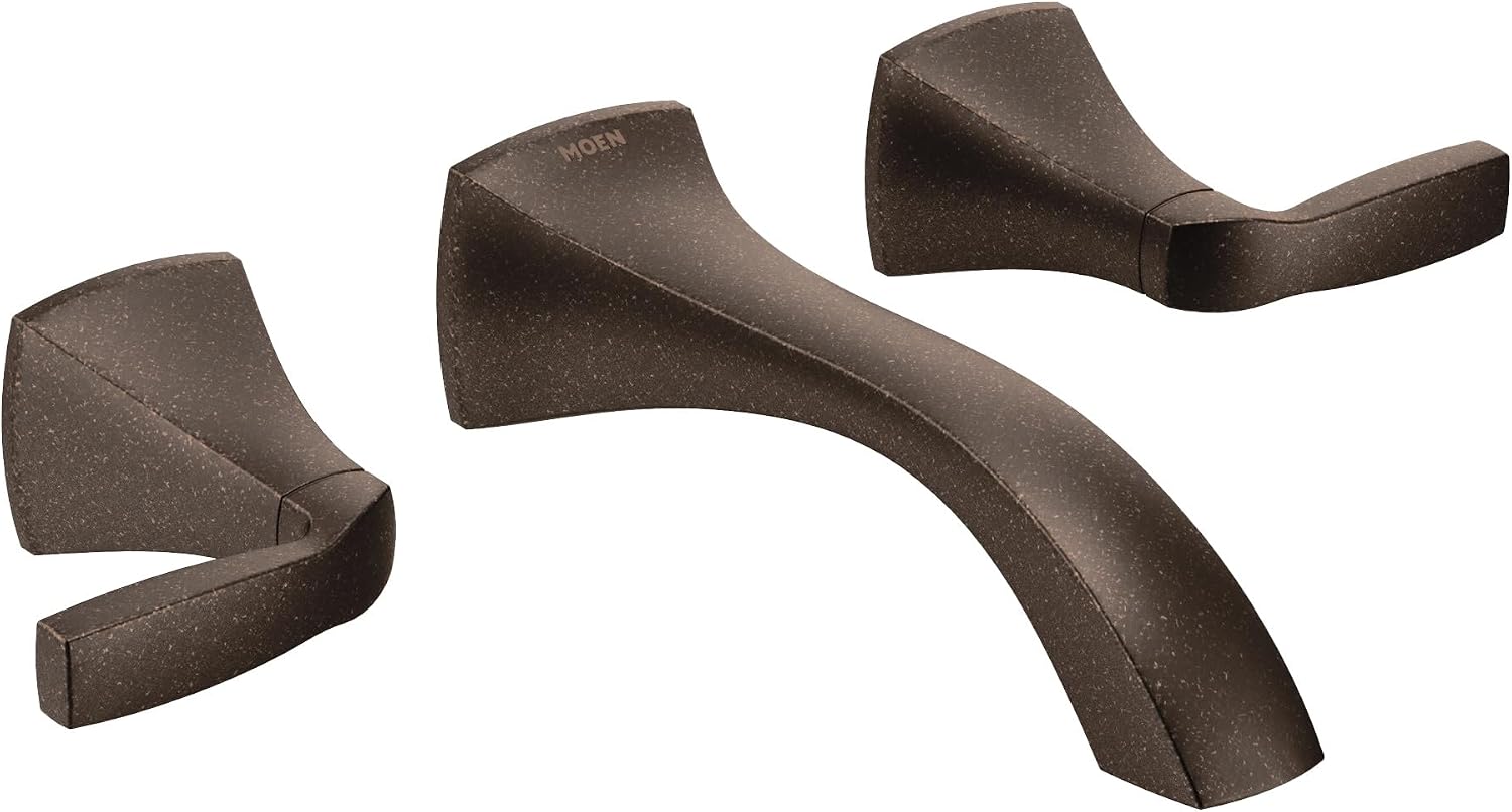 Moen Voss Oil Rubbed Bronze Two-Handle Wall Mount Bathroom Faucet Trim Kit, Valve Required, T6906ORB