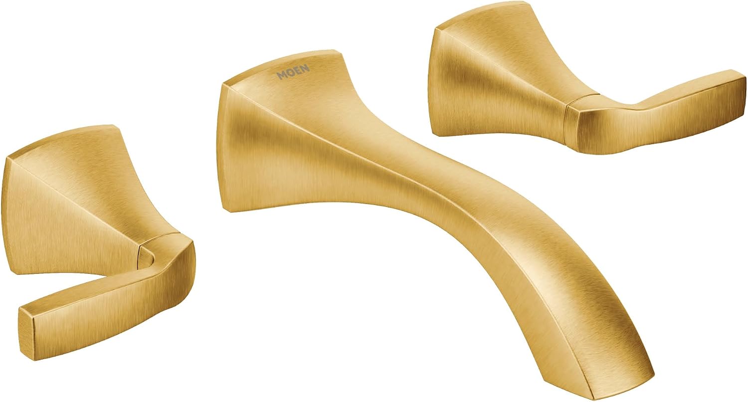 Moen Voss Wall Mount Bathroom Faucet Trim, Valve Required, Brushed Gold, T6906BG