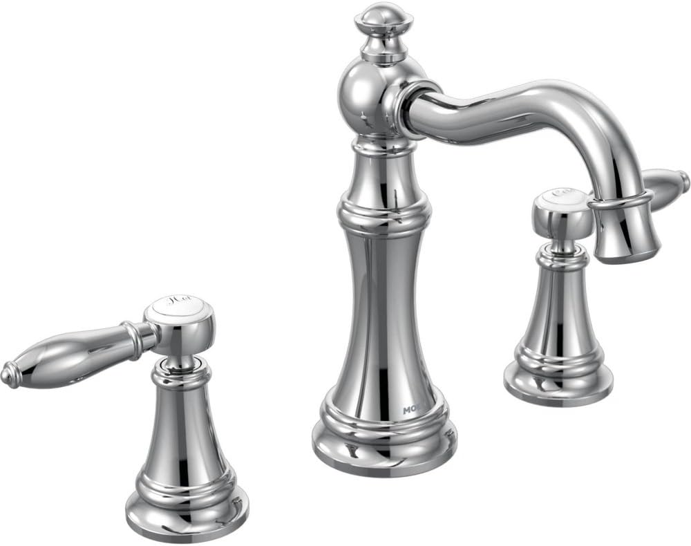 Moen TS42108BN Weymouth Two-Handle High Arc Bathroom Faucet Trim Kit without Valve, Brushed Nickel Polished Nickel