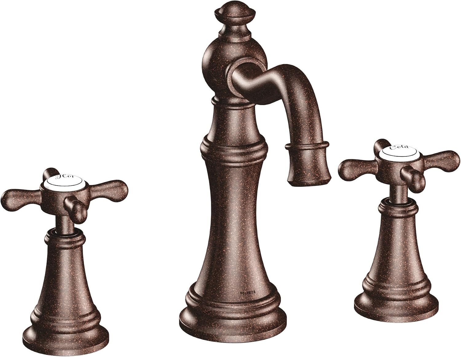 Moen TS42114ORB Weymouth Two-Handle Widespread Cross Handle Bathroom Faucet Trim Kit, Valve Required, Oil Rubbed Bronze