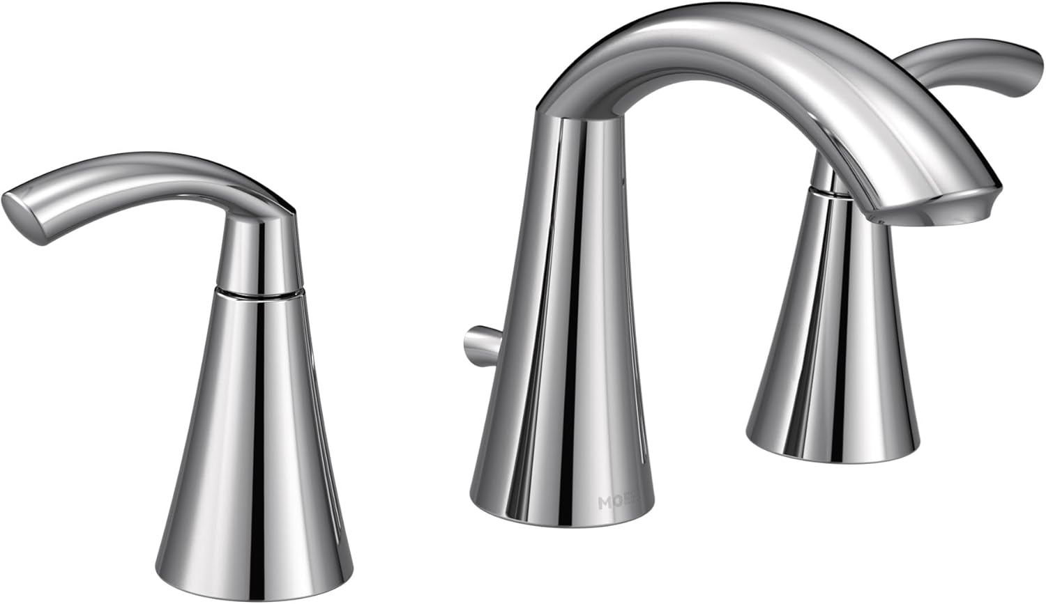 Moen Glyde Chrome Two-Handle High Arc Widespread Bathroom Sink Faucet for 3-Hole Setups with Valve Included, TV6173
