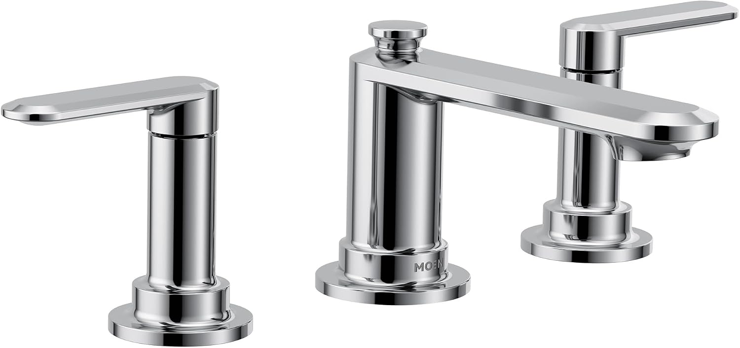 Moen Greenfield Chrome Two-Handle Widespread Bathroom Sink Faucet, TV6507