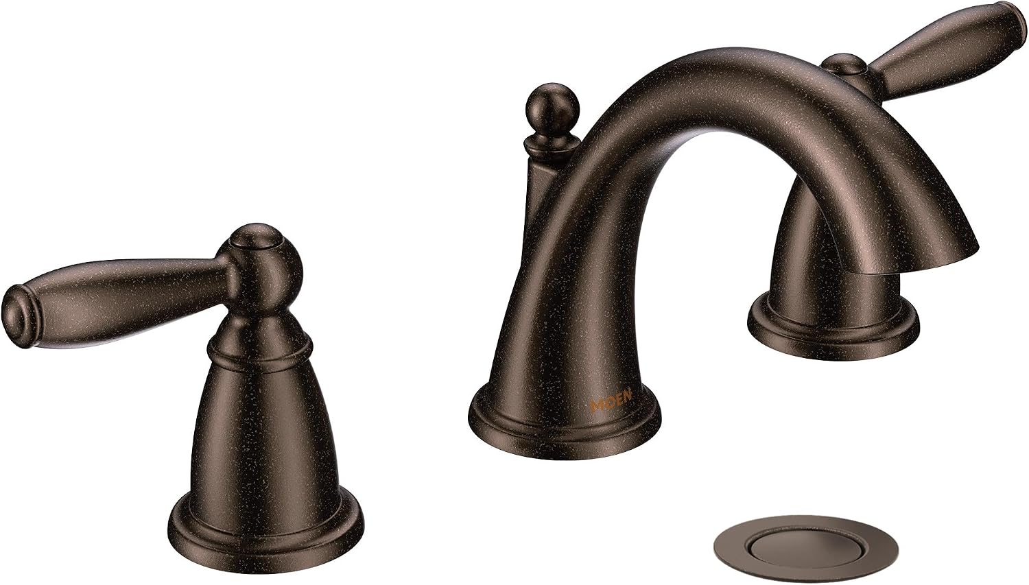 Moen Brantford Oil-Rubbed Bronze Two-Handle Widespread Bathroom Sink Faucet for 3-Hole Setups with Valve Included, TV6620ORB Oil Rubbed Bronze