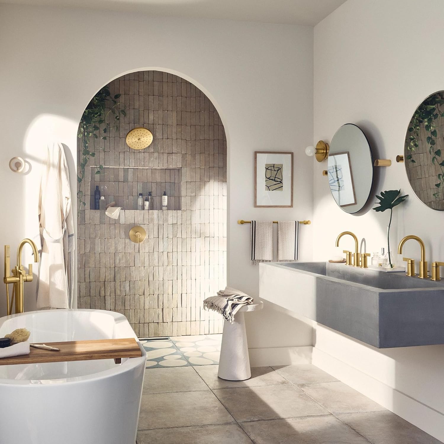 Moen Cia Widespread Bathroom Faucet with Valve, Brushed Gold, TV6222BG