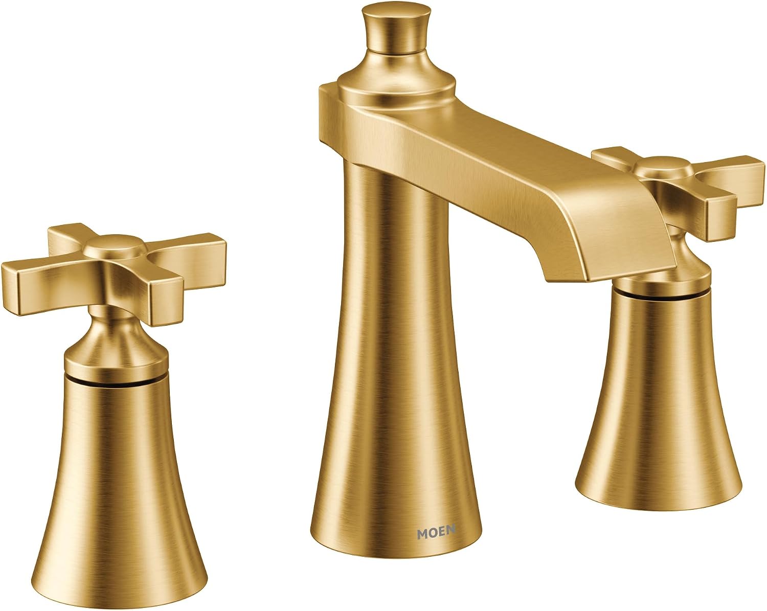 Moen Flara Brushed Gold Two-Handle Adjustable Widespread Cross Handle Bathroom Faucet Trim Kit, Valve Included, TVS6985BG