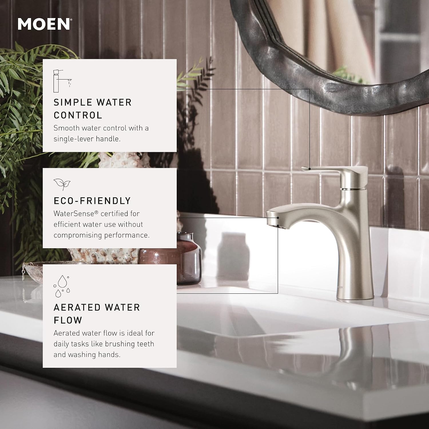 Moen Findlay Single Handle Bathroom Faucet, Bronzed Gold, 84516BZG
