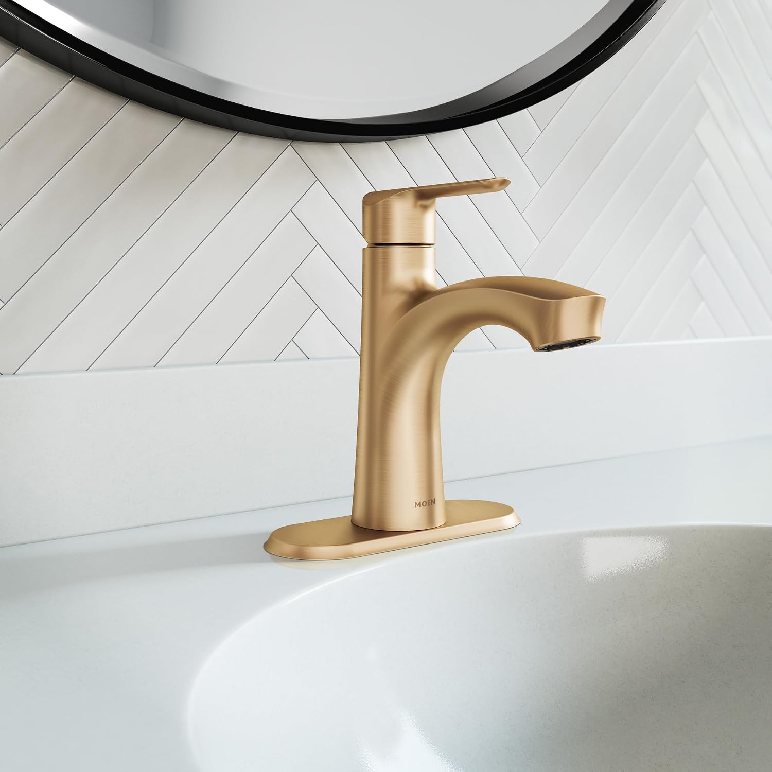 Moen Findlay Single Handle Bathroom Faucet, Bronzed Gold, 84516BZG
