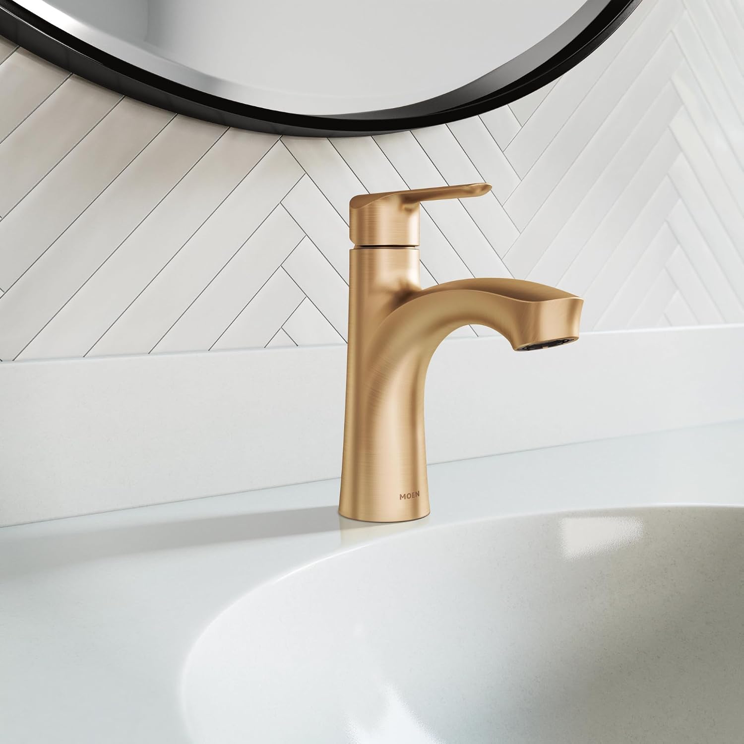 Moen Findlay Single Handle Bathroom Faucet, Bronzed Gold, 84516BZG