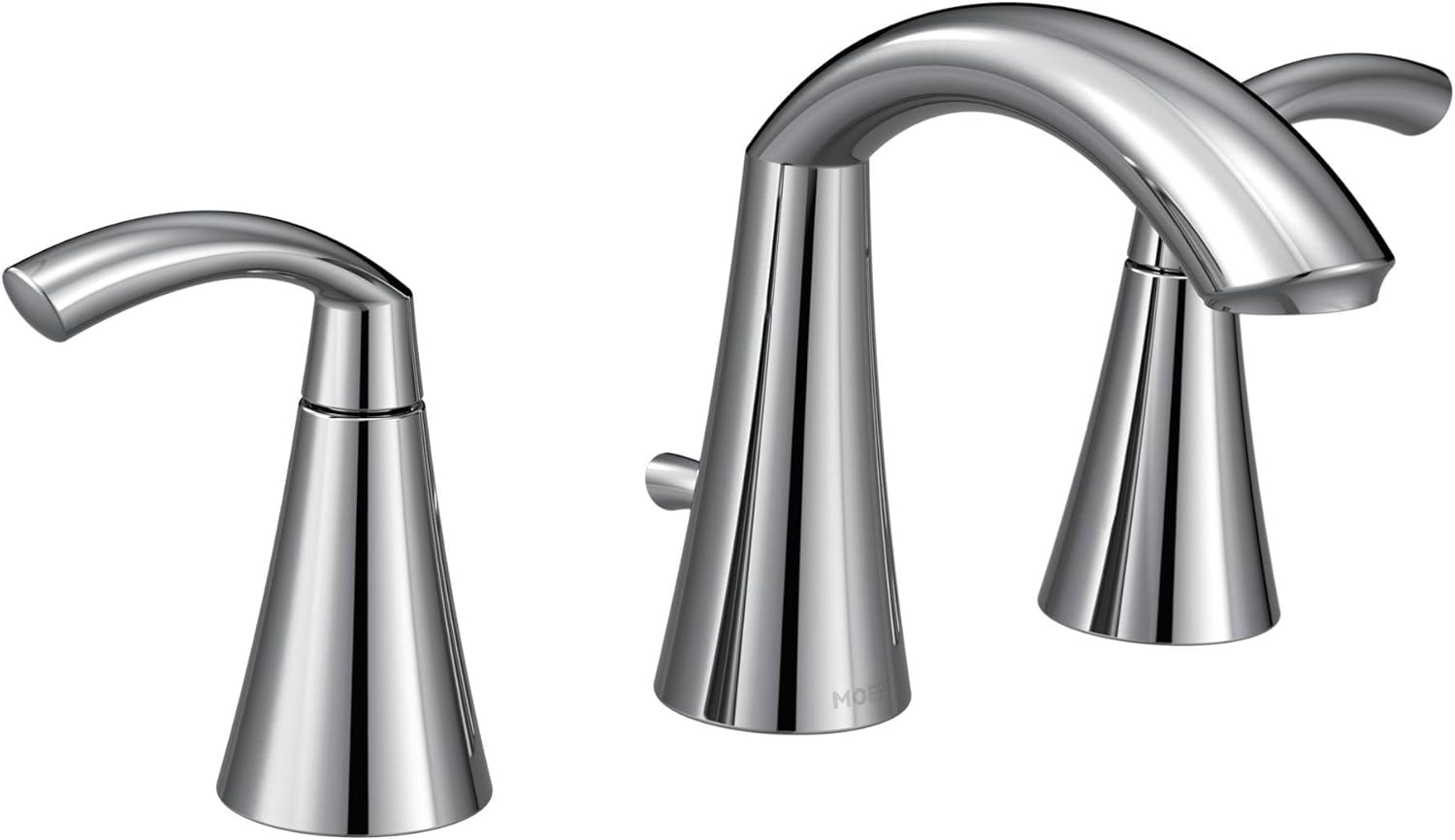 Moen Glyde Chrome Two-Handle 8-Inch Widespread High Arc Modern Bathroom Sink Faucet, Valve Required, T6173