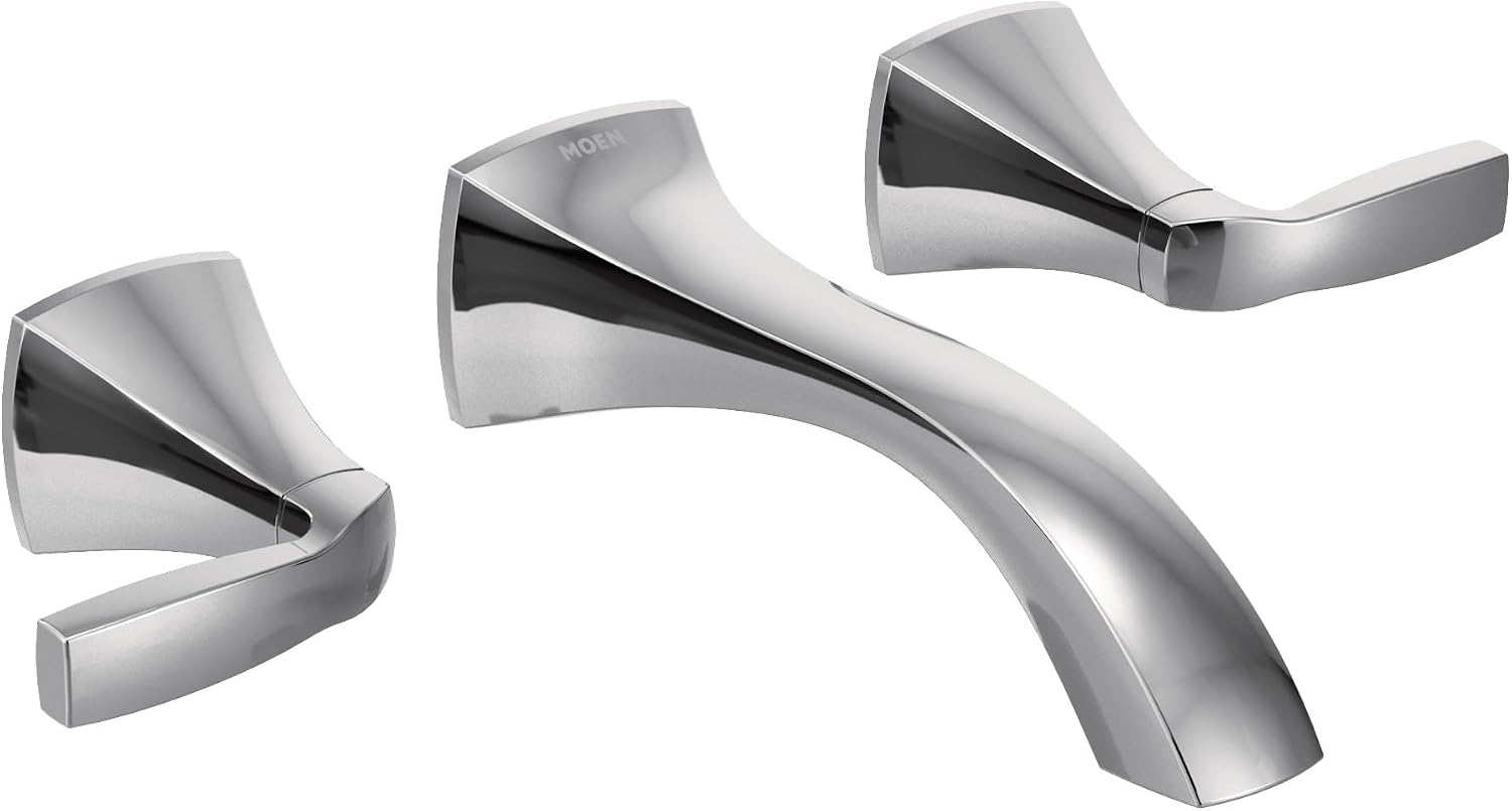 Moen Voss Two-Handle Wall Mount Bathroom Faucet Trim Kit, Valve Required, Chrome T6906