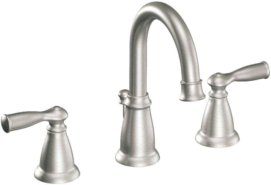 Moen Banbury Spot Resist Brushed Nickel Two Handle Widespread Bathroom Faucet with Valve Included, WS84924SRN