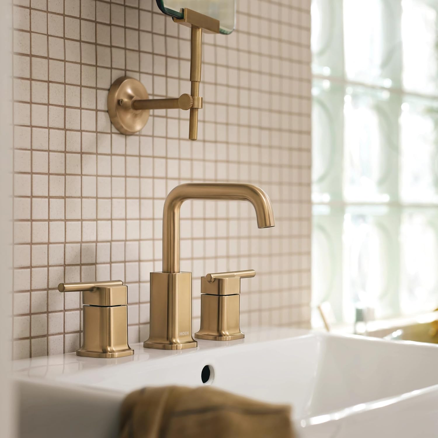 Moen Inara Widespread Bathroom Faucet, Bronzed Gold, 84043BZG