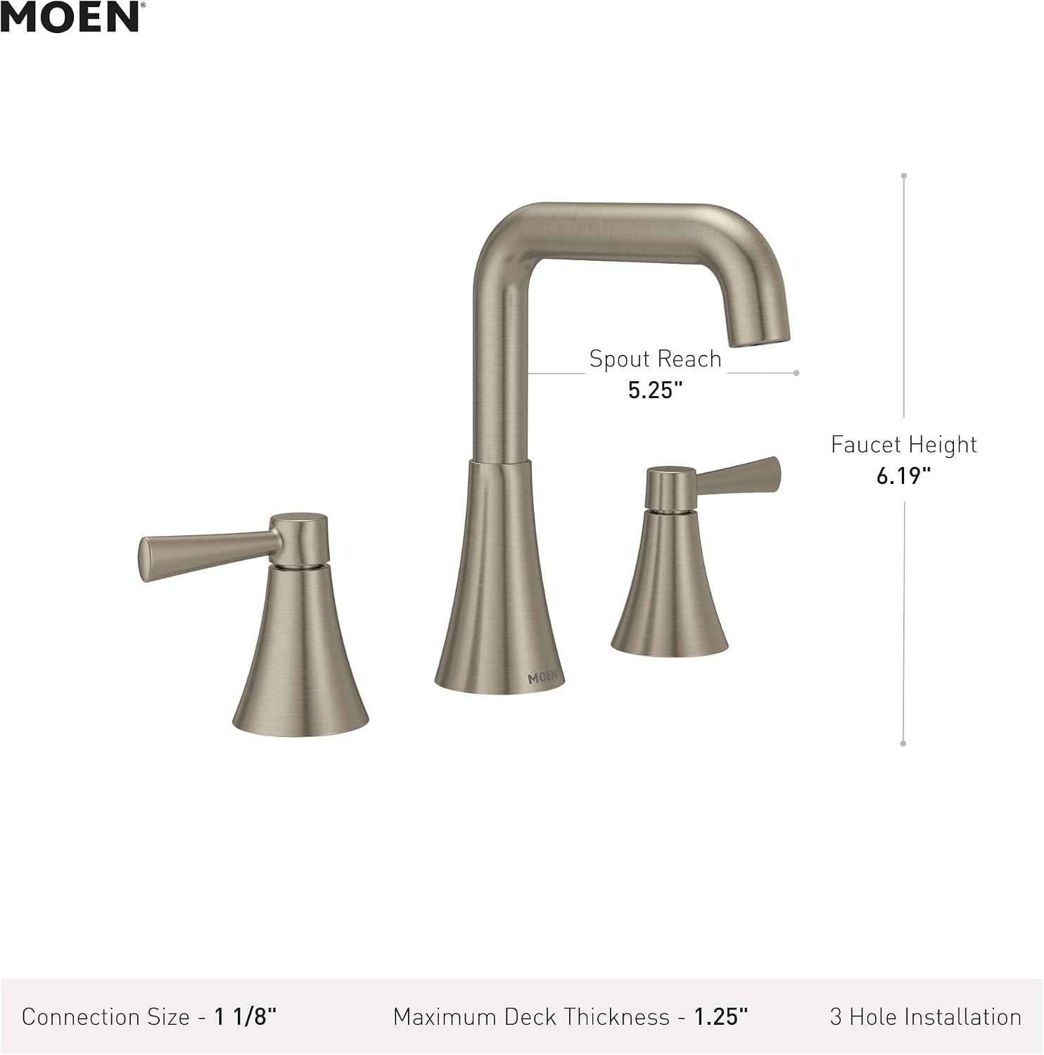 Moen Ronan Widespread Bathroom Faucet, Bronzed Gold, 84026BZG