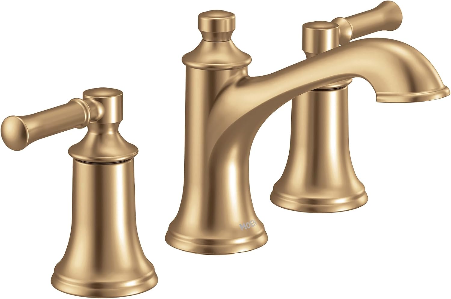 Moen Dartmoor Bronzed Gold Two-Handle High Arc Widespread Bathroom Sink Faucet for 3-Hole Setups with Valve Included, TV6805BZG