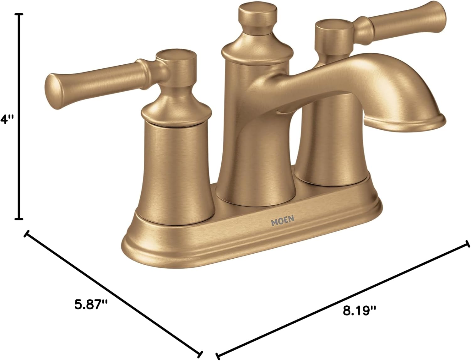 Moen Dartmoor Centerset Bathroom Faucet, Bronzed Gold, 6802BZG