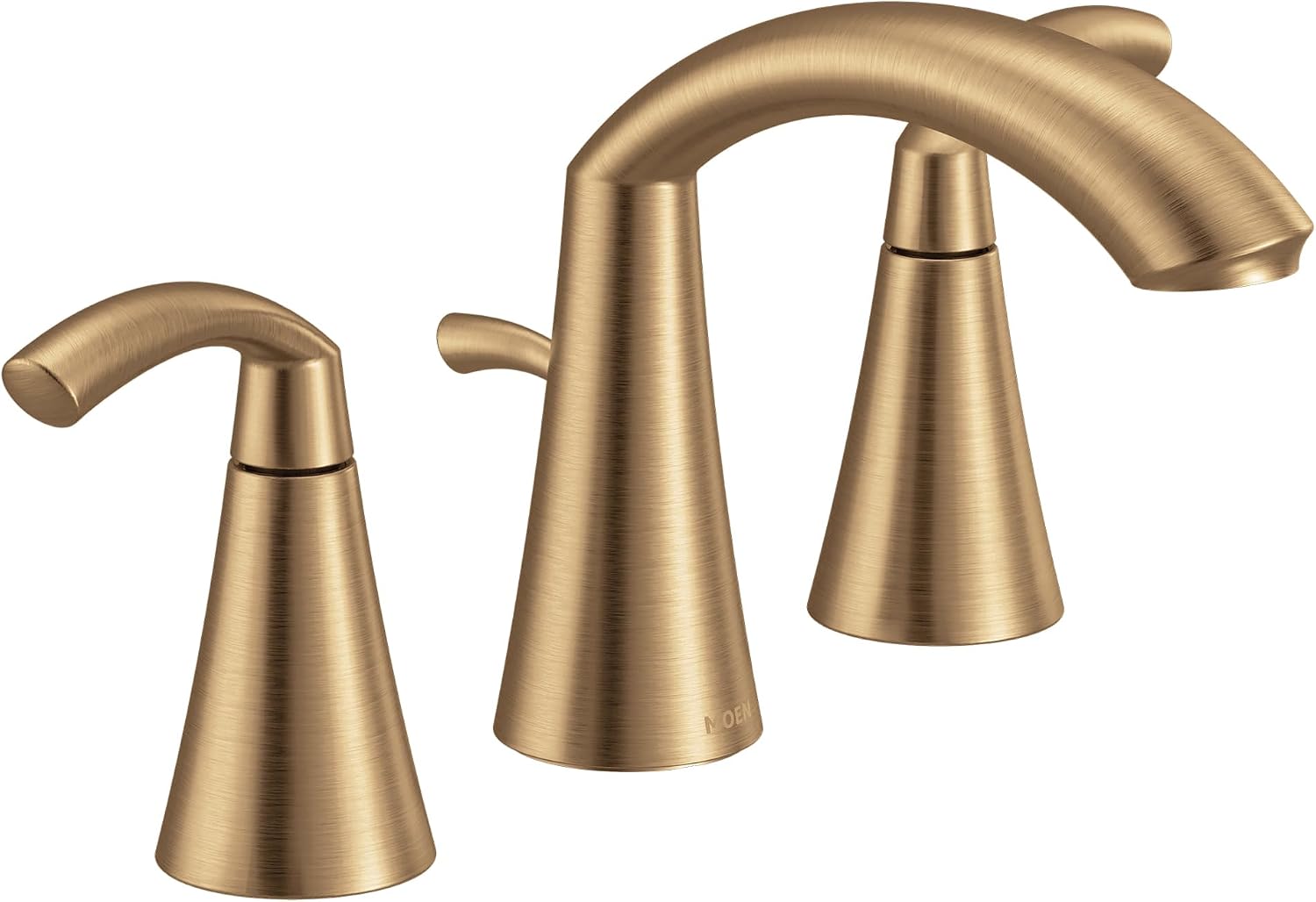 Moen Glyde Bronzed Gold Two-Handle High Arc Widespread Bathroom Sink Faucet for 3-Hole Setups with Valve Included, TV6173BZG