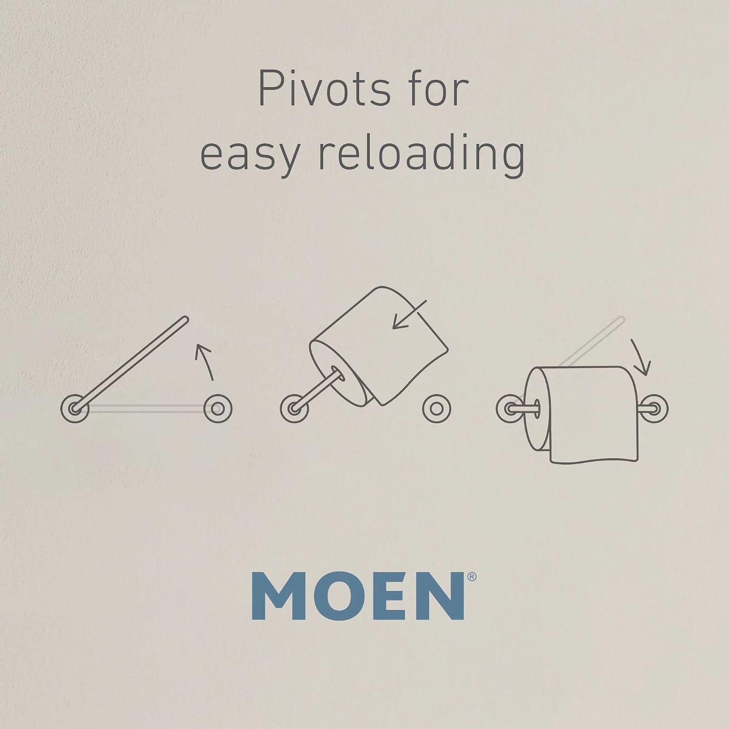 Moen Doux Matte Black Pivoting Toilet Paper Holder, YB0208BL