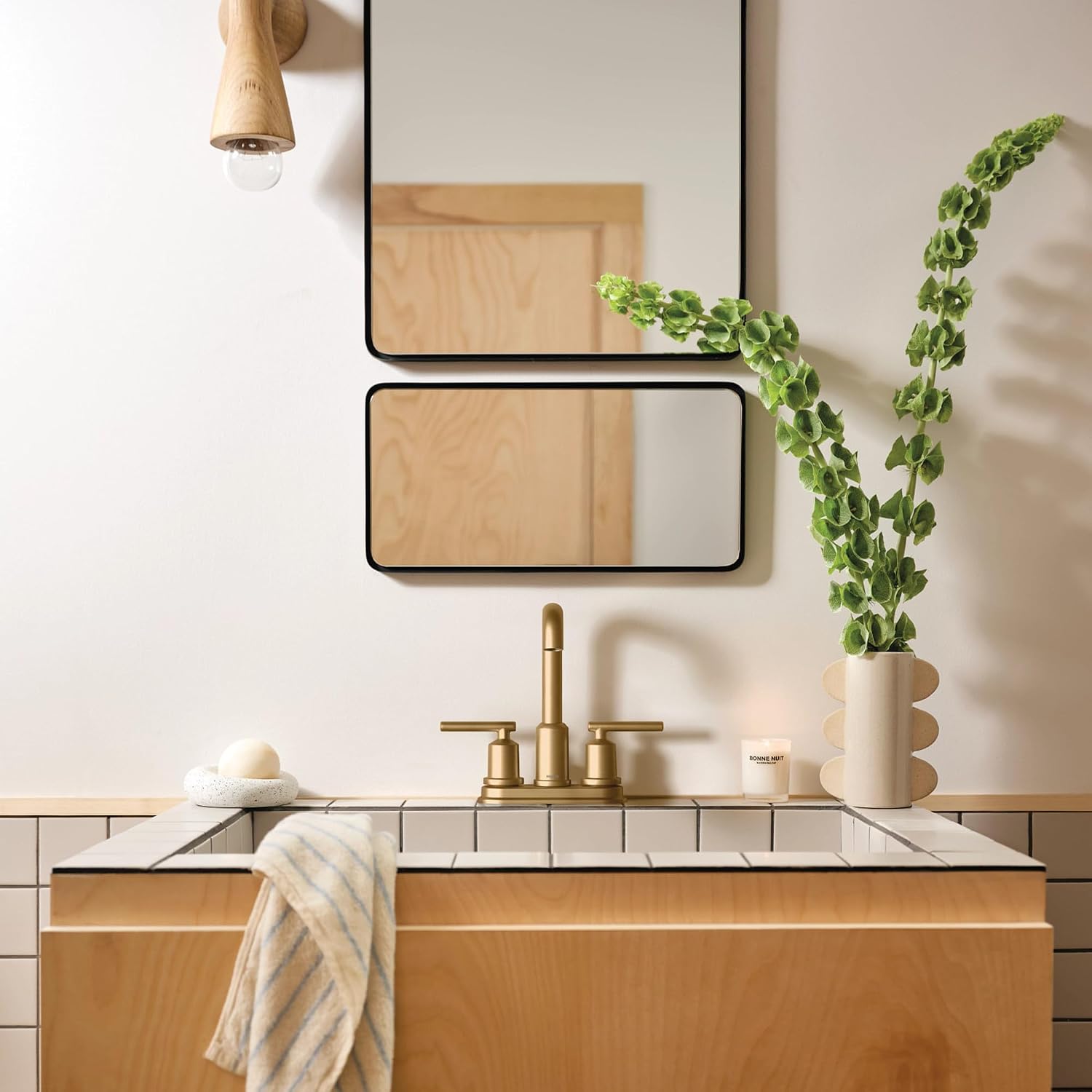 Moen Gibson Centerset Bathroom Faucet, Bronzed Gold, 6150BZG