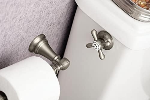 Moen Weymouth Brushed Gold Pivoting Double Post Toilet Paper Holder, YB8408BG
