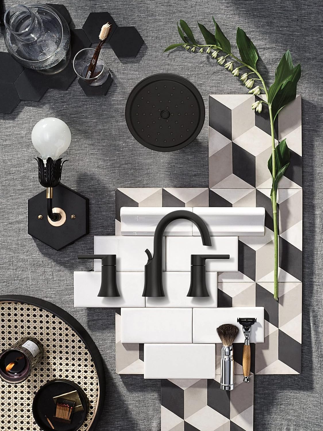Moen Doux Matte Black Posi-Temp Shower Only Kit, Valve Required, TS2202BL