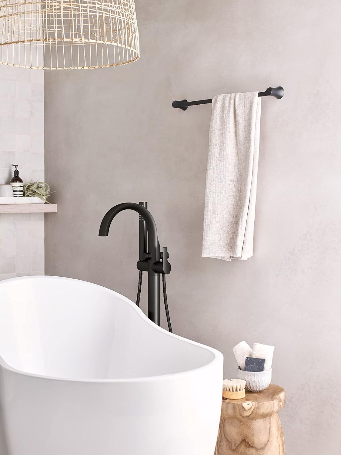 Moen Doux Matte Black 24-Inch Single -Towel Bar, YB0224BL