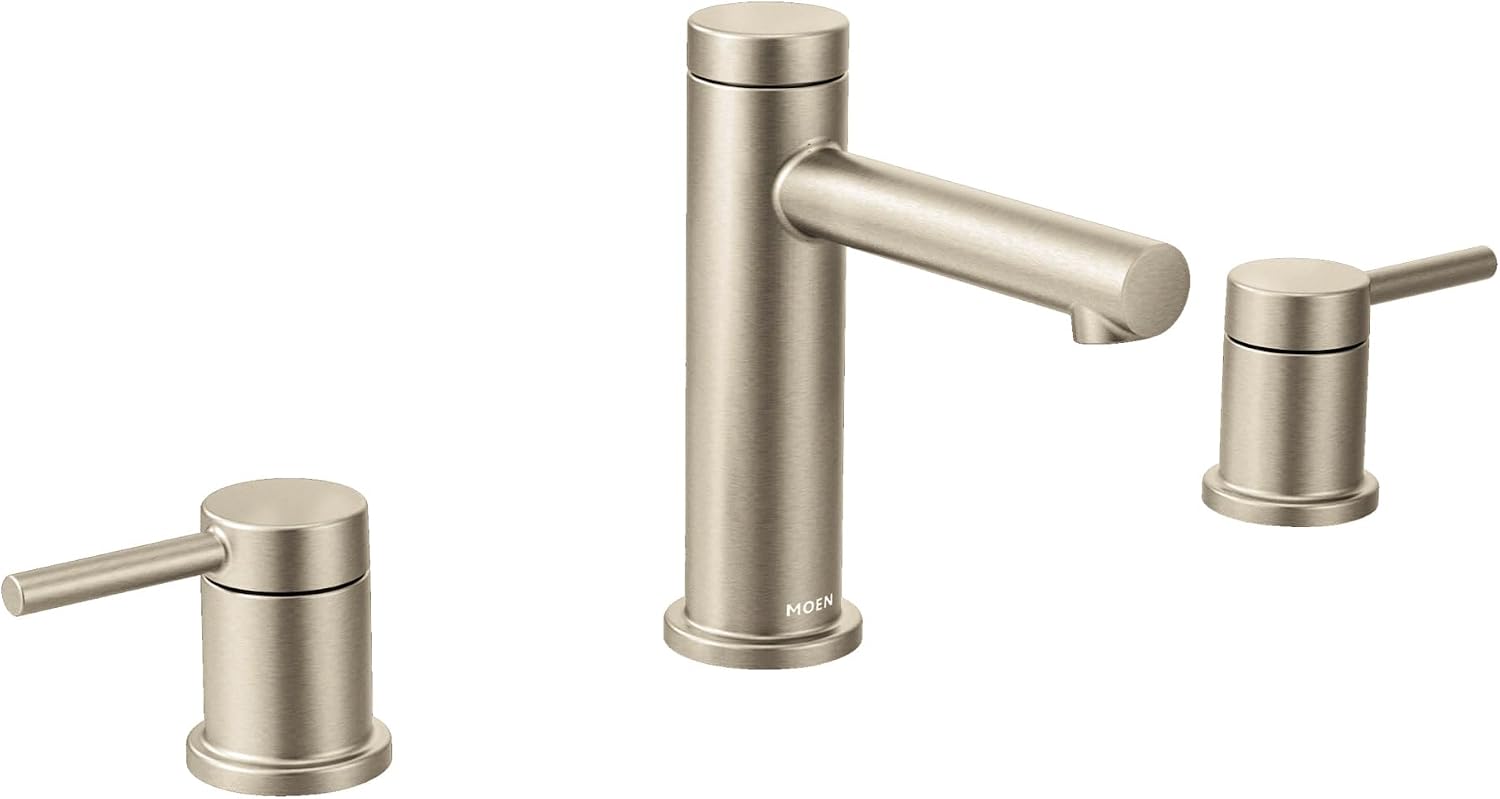 Moen Align Brushed Nickel Two-Handle Modern 8-Inch Widespread Bathroom Faucet Trim Kit, Valve Included, TV6193BN