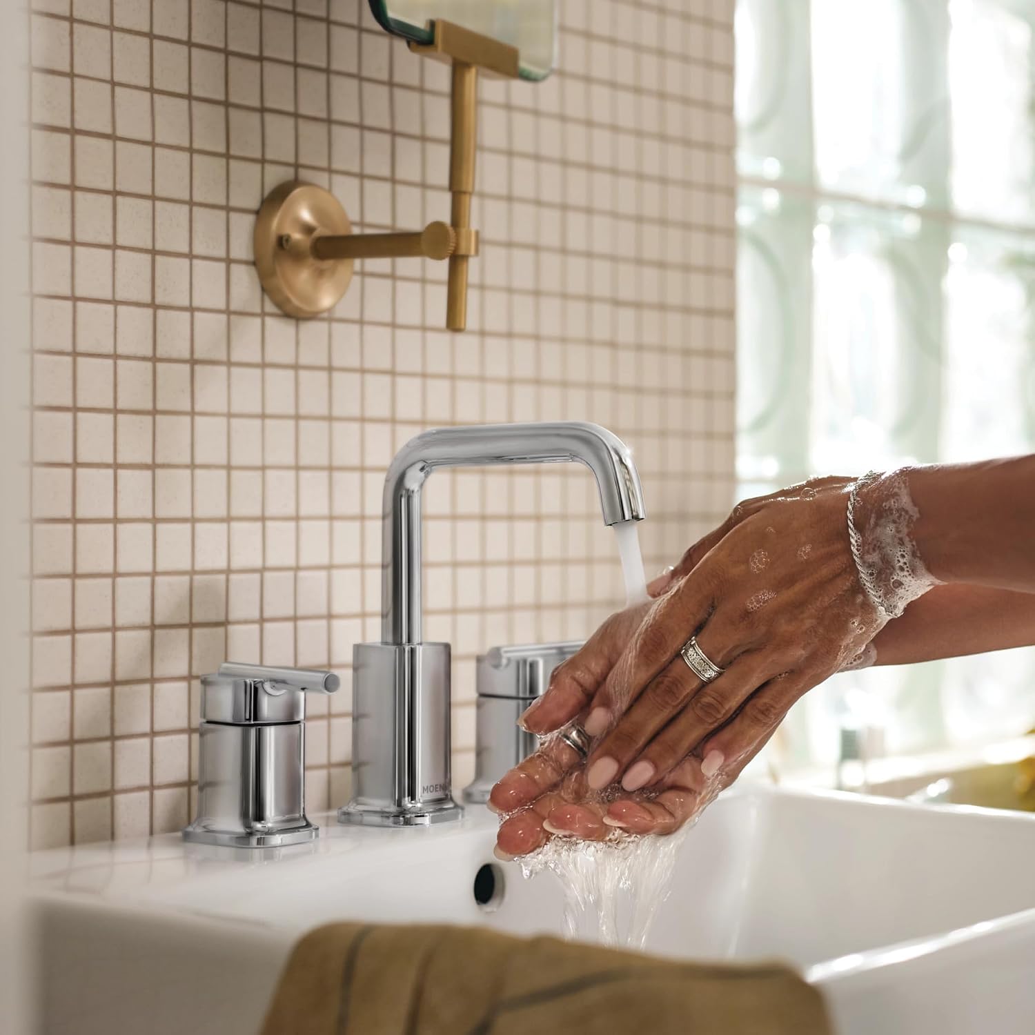 Moen Inara Widespread Bathroom Faucet, Chrome, 84043